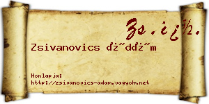 Zsivanovics Ádám névjegykártya